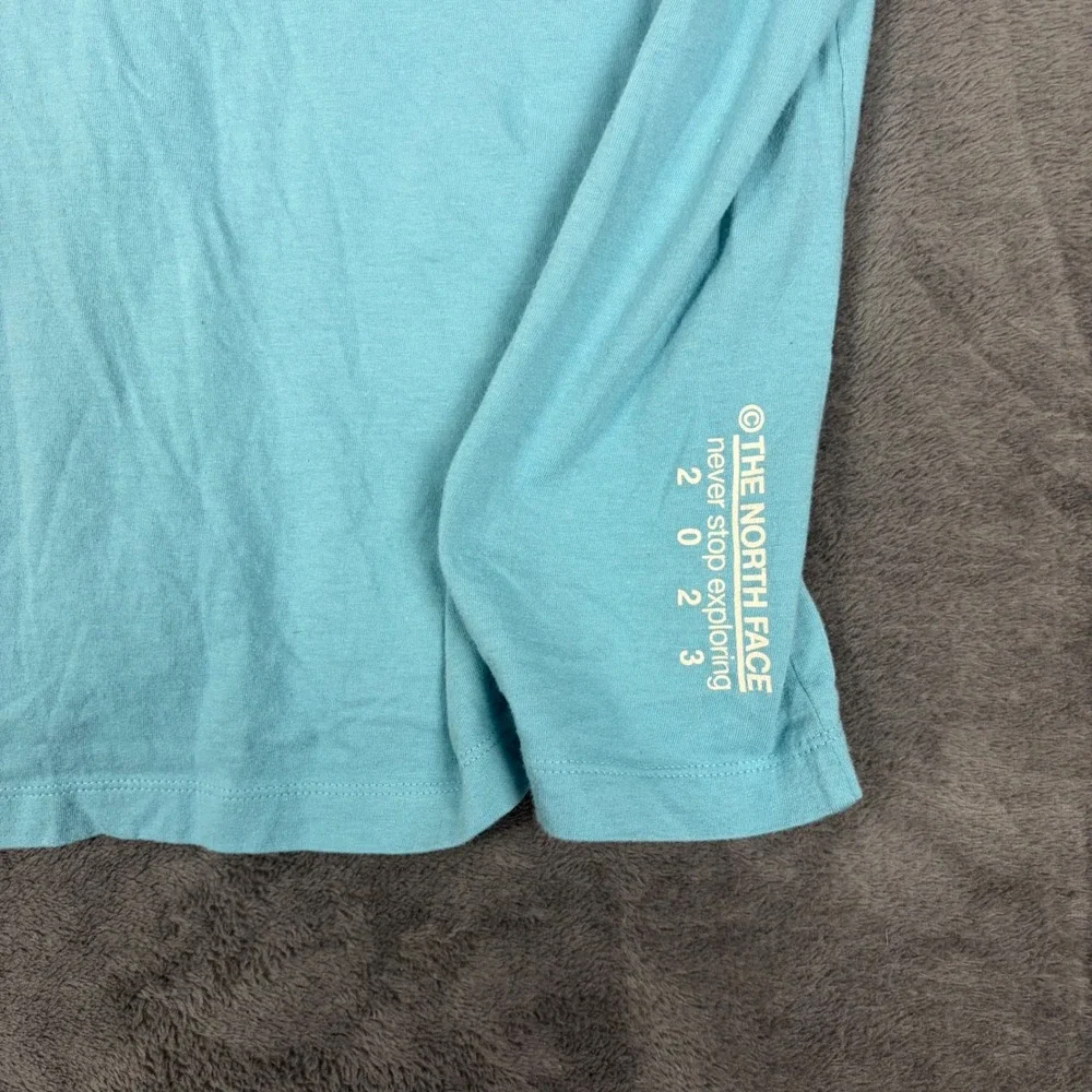 The North Face T-Shirt Womens L Blue Graphic Short Sleeve Exploration 2023 Tee - Picture 5 of 8